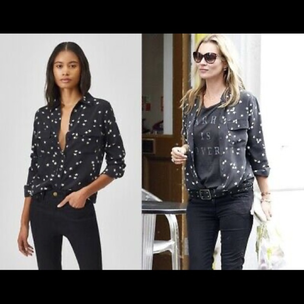 HP🤩NWT SIGNATURE SILK SHIRT - seen on Kate Moss
